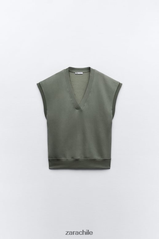 ropa cl Zara mujer chaleco de peluche caqui JJ06N4202