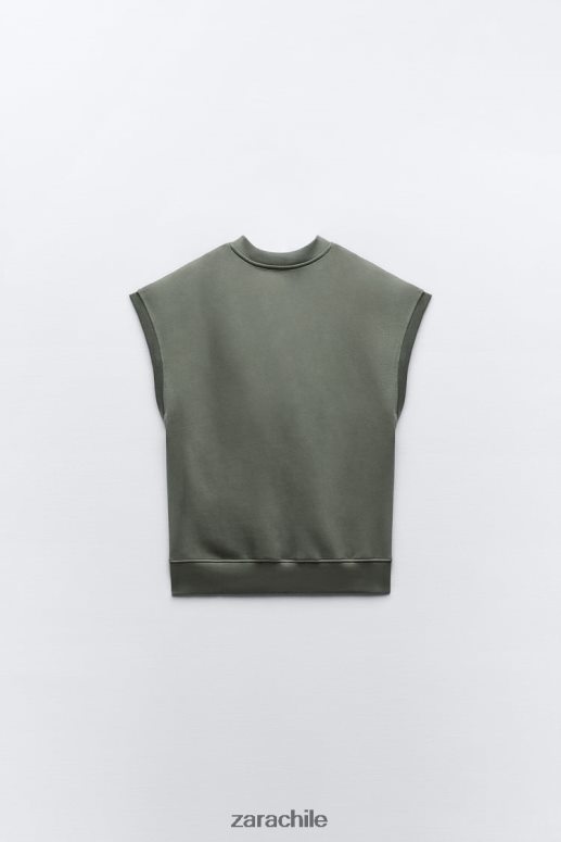 ropa cl Zara mujer chaleco de peluche caqui JJ06N4202