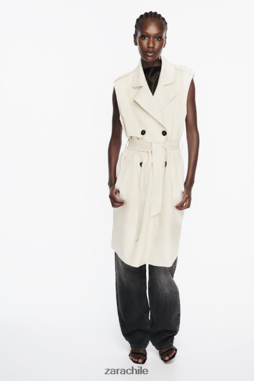 ropa cl Zara mujer chaleco largo de gamuza sintética crudo JJ06N4208