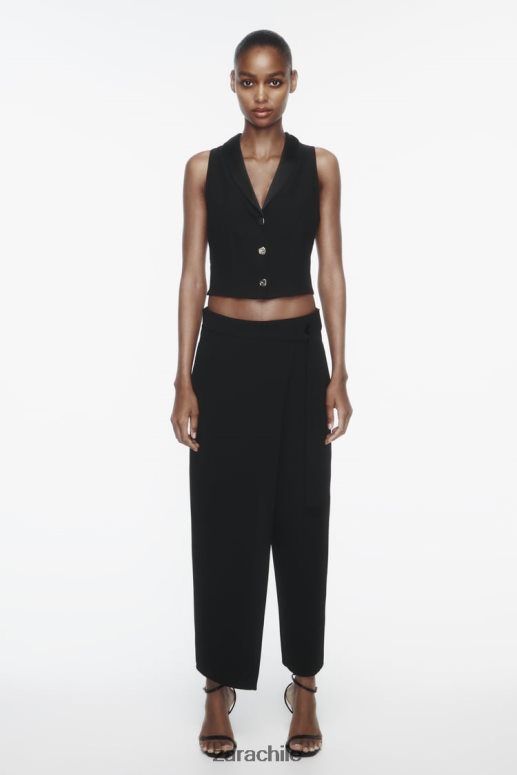 ropa cl Zara mujer chaleco superior negro JJ06N4214