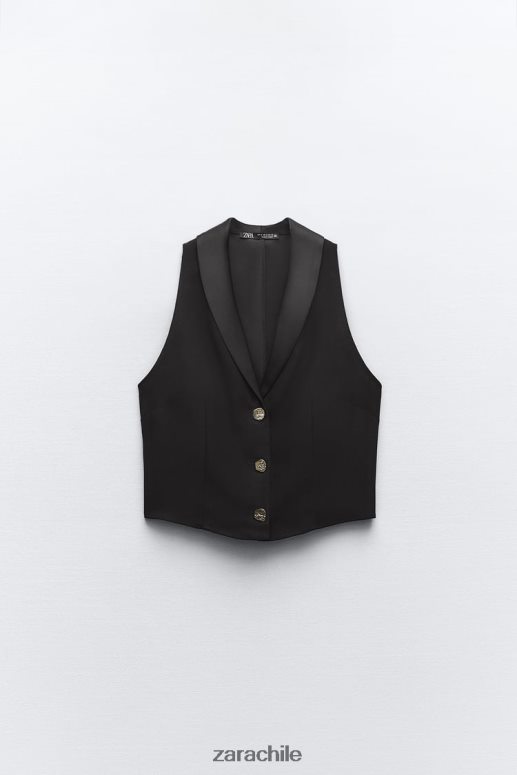 ropa cl Zara mujer chaleco superior negro JJ06N4214