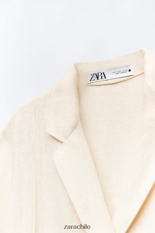 ropa cl Zara mujer abrigo de lino ventilado edición limitada vainilla JJ06N481
