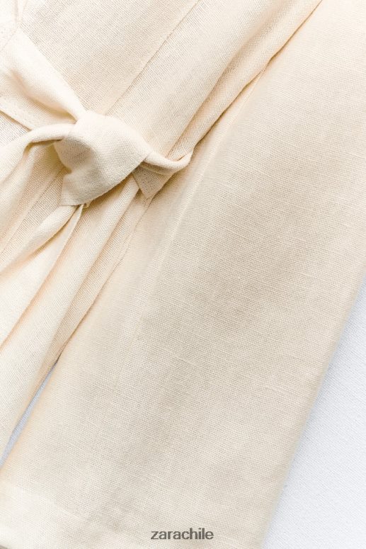 ropa cl Zara mujer abrigo de lino ventilado edición limitada vainilla JJ06N481