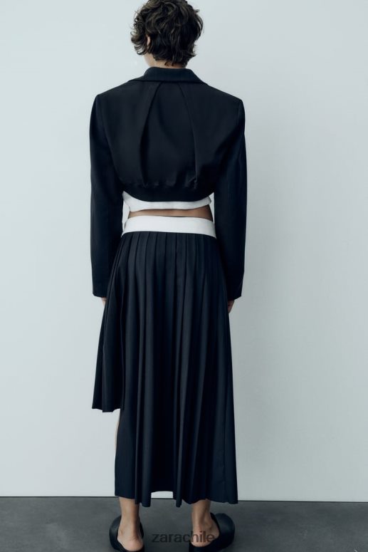 ropa cl Zara mujer blazer bomber corto a rayas azul JJ06N4143