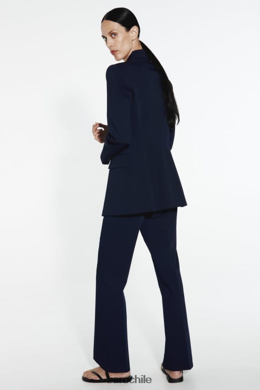 ropa cl Zara mujer blazer con costuras ajustadas Azul marino JJ06N4146