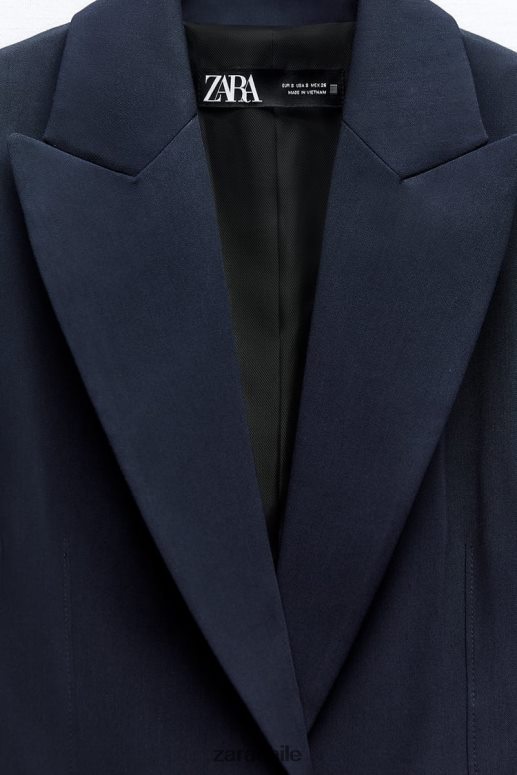 ropa cl Zara mujer blazer con costuras ajustadas Azul marino JJ06N4146