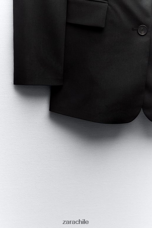ropa cl Zara mujer blazer con costuras ajustadas negro JJ06N4144