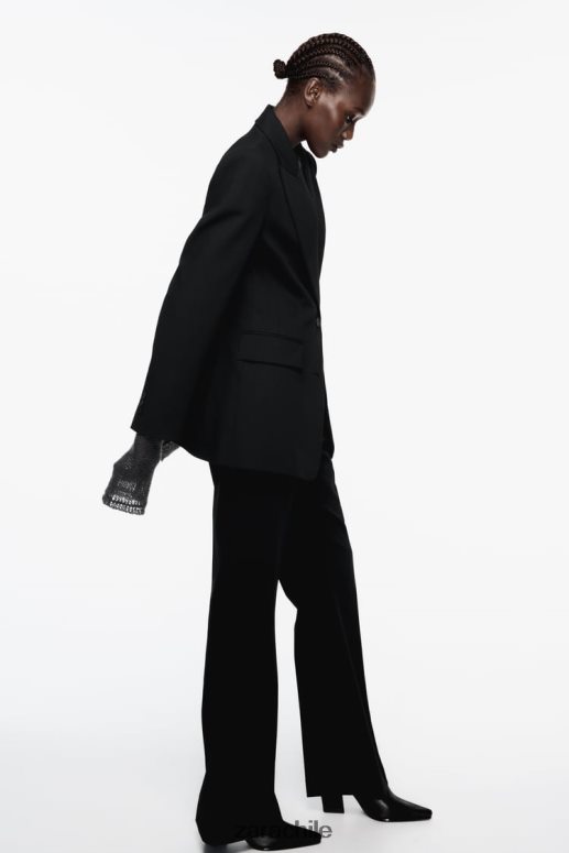 ropa cl Zara mujer blazer con costuras ajustadas negro JJ06N4144