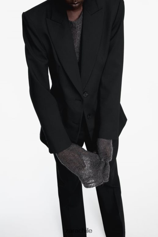 ropa cl Zara mujer blazer con costuras ajustadas negro JJ06N4144