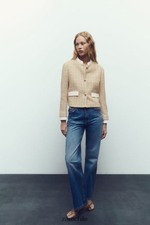ropa cl Zara mujer blazer corto texturizado multicolor JJ06N4169