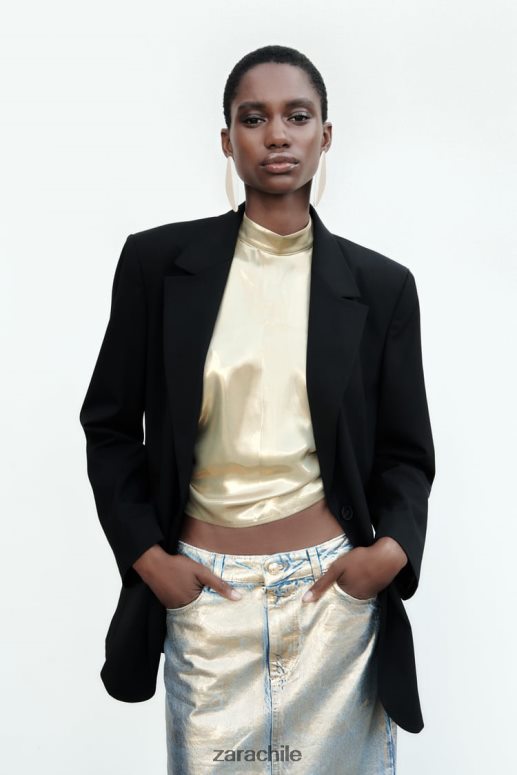 ropa cl Zara mujer blazer de corte recto negro JJ06N4159