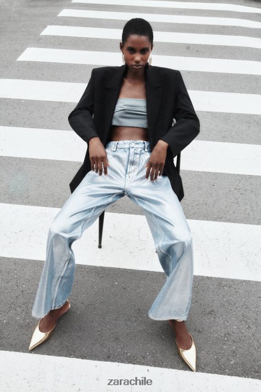 ropa cl Zara mujer blazer de corte recto negro JJ06N4159