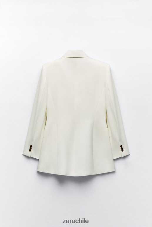 ropa cl Zara mujer blazer de vestir con doble botonadura crudo JJ06N4171