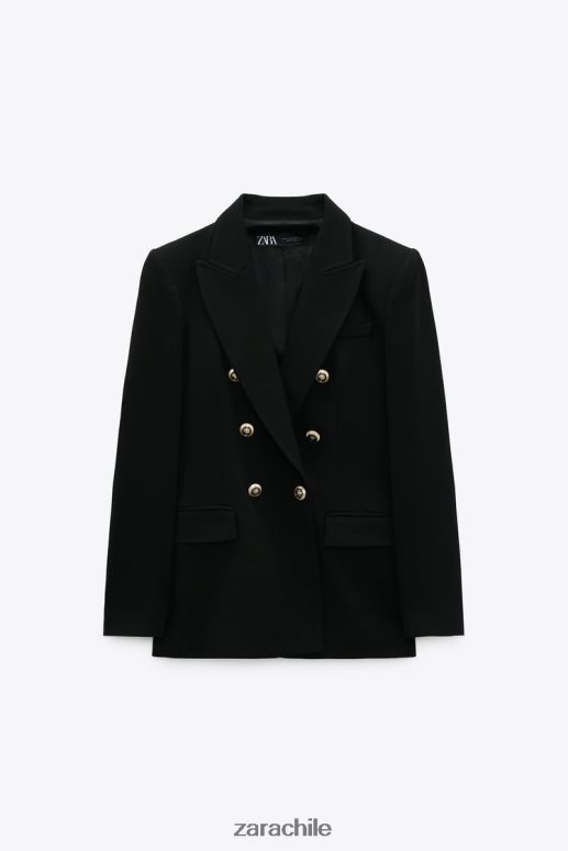 ropa cl Zara mujer blazer de vestir con doble botonadura negro JJ06N4151