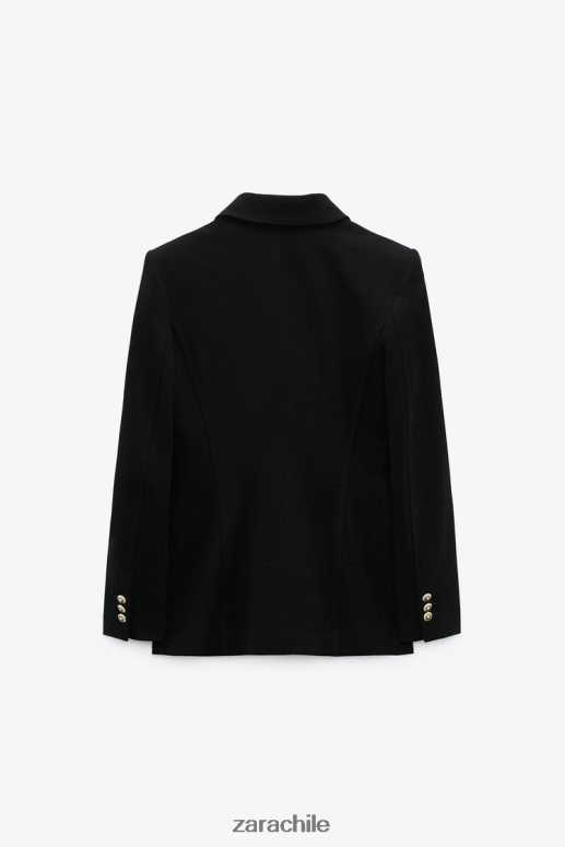 ropa cl Zara mujer blazer de vestir con doble botonadura negro JJ06N4151