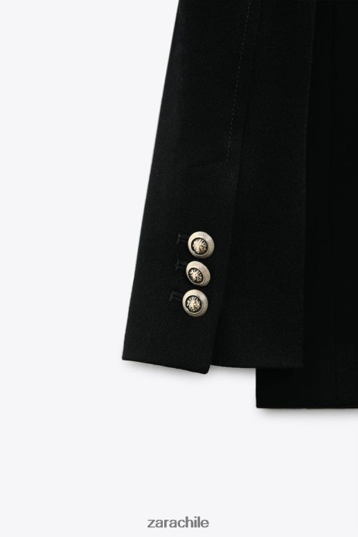 ropa cl Zara mujer blazer de vestir con doble botonadura negro JJ06N4151