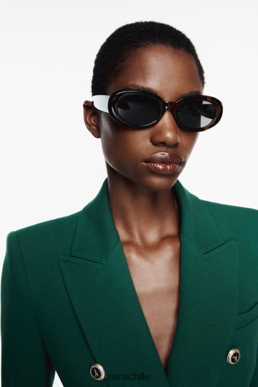 ropa cl Zara mujer blazer de vestir con doble botonadura verde JJ06N4152