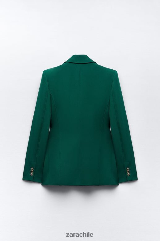 ropa cl Zara mujer blazer de vestir con doble botonadura verde JJ06N4152