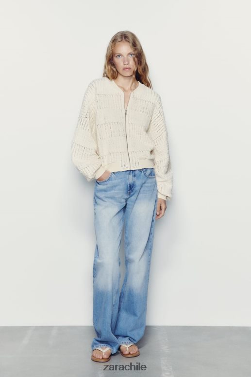 ropa cl Zara mujer bombardero rústico crudo JJ06N457