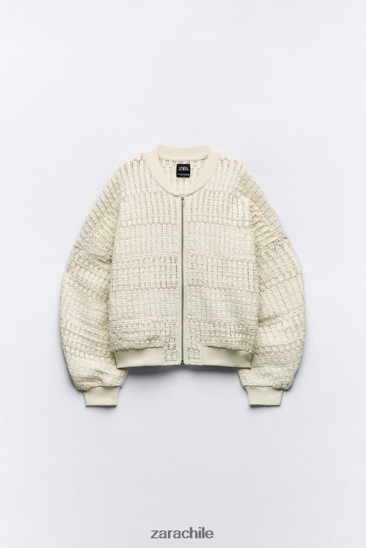 ropa cl Zara mujer bombardero rústico crudo JJ06N457