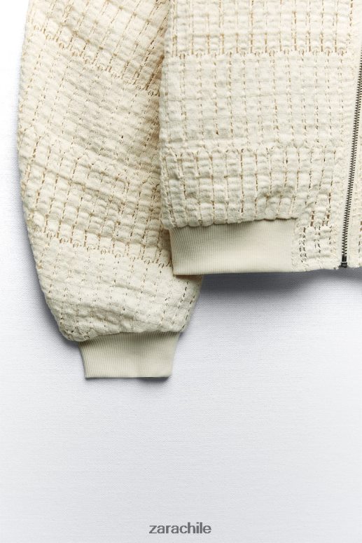 ropa cl Zara mujer bombardero rústico crudo JJ06N457