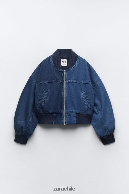 ropa cl Zara mujer bomber de mezclilla en contraste zw azul JJ06N435