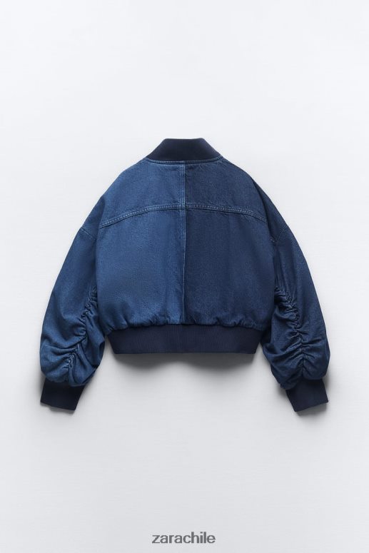 ropa cl Zara mujer bomber de mezclilla en contraste zw azul JJ06N435
