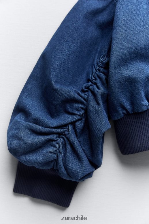 ropa cl Zara mujer bomber de mezclilla en contraste zw azul JJ06N435