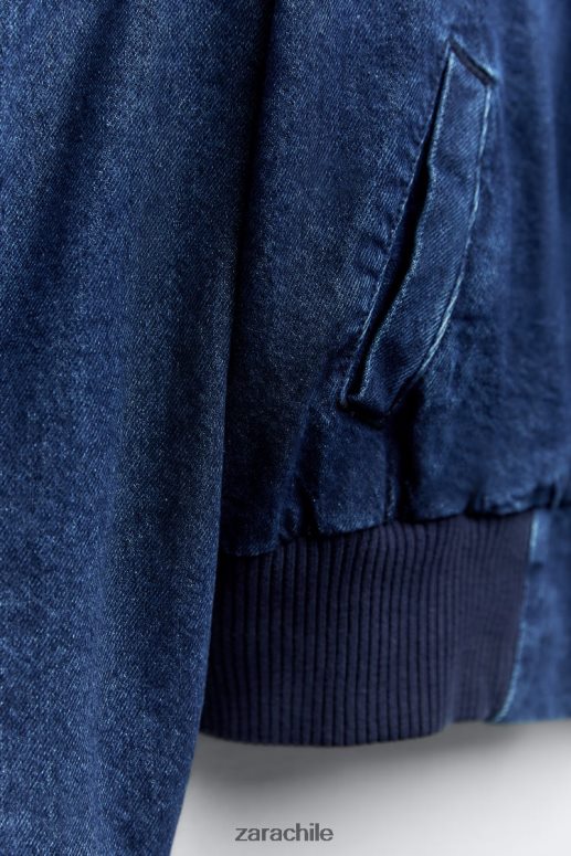 ropa cl Zara mujer bomber de mezclilla en contraste zw azul JJ06N435
