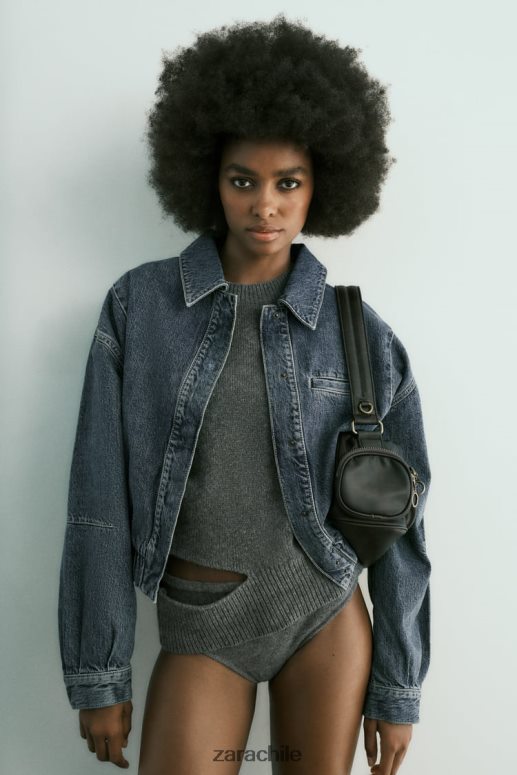 ropa cl Zara mujer bomber de mezclilla trf azul JJ06N420