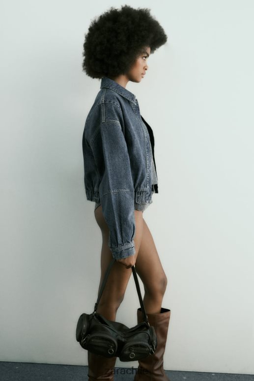 ropa cl Zara mujer bomber de mezclilla trf azul JJ06N420