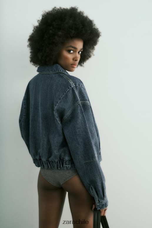 ropa cl Zara mujer bomber de mezclilla trf azul JJ06N420