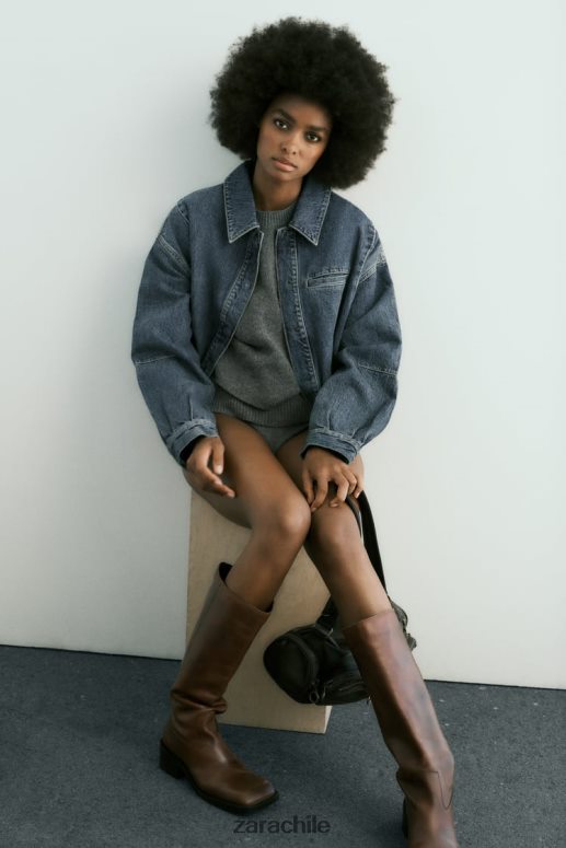 ropa cl Zara mujer bomber de mezclilla trf azul JJ06N420