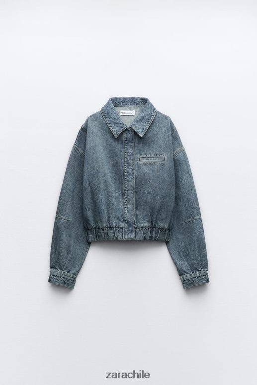 ropa cl Zara mujer bomber de mezclilla trf azul JJ06N420