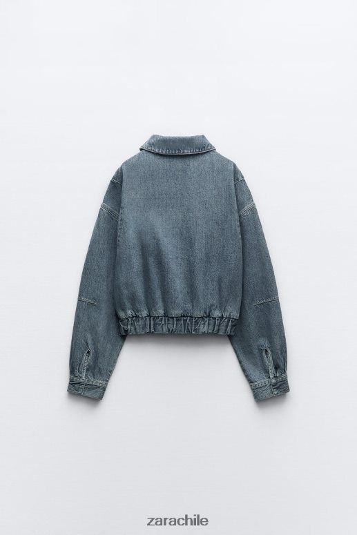 ropa cl Zara mujer bomber de mezclilla trf azul JJ06N420