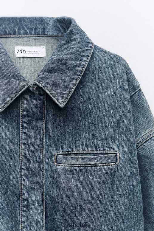 ropa cl Zara mujer bomber de mezclilla trf azul JJ06N420