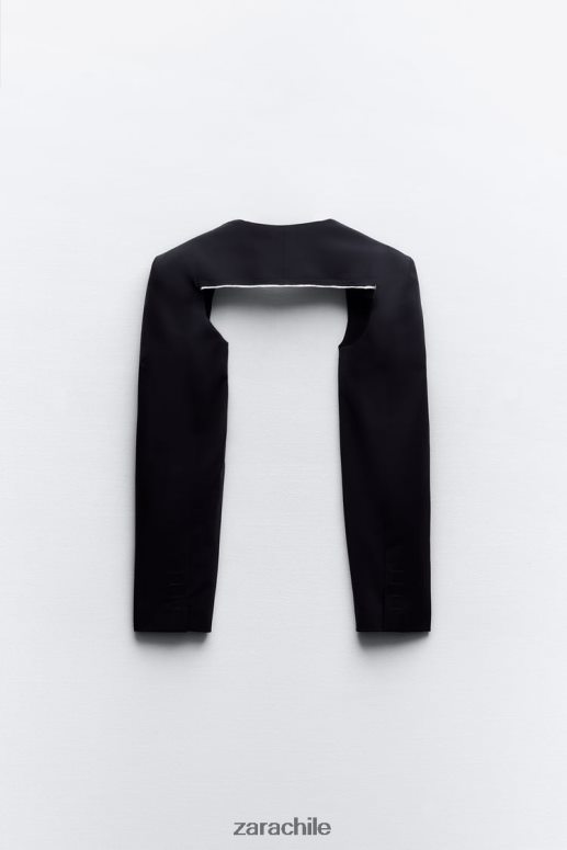 ropa cl Zara mujer calentadores de brazos ribeteados azul marino oscuro JJ06N487