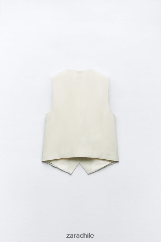 ropa cl Zara mujer chaleco a medida beige claro JJ06N4157