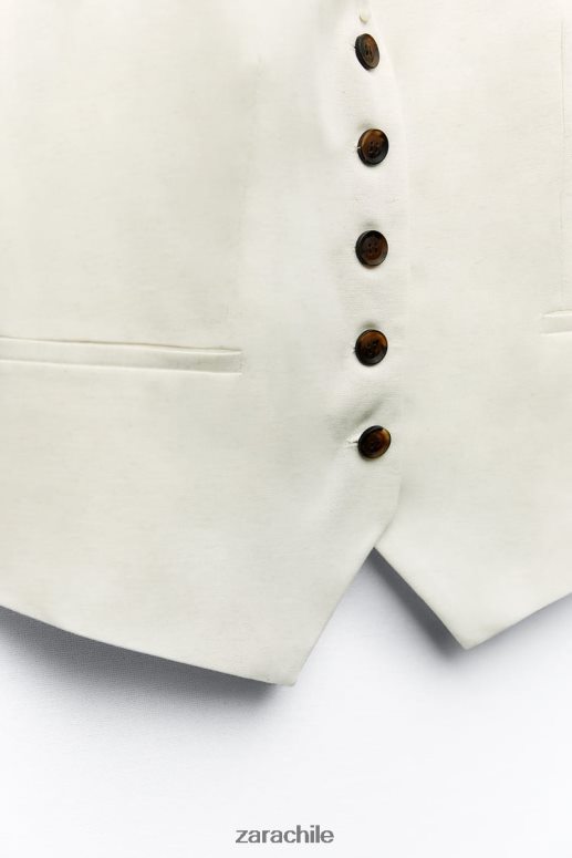 ropa cl Zara mujer chaleco a medida beige claro JJ06N4157