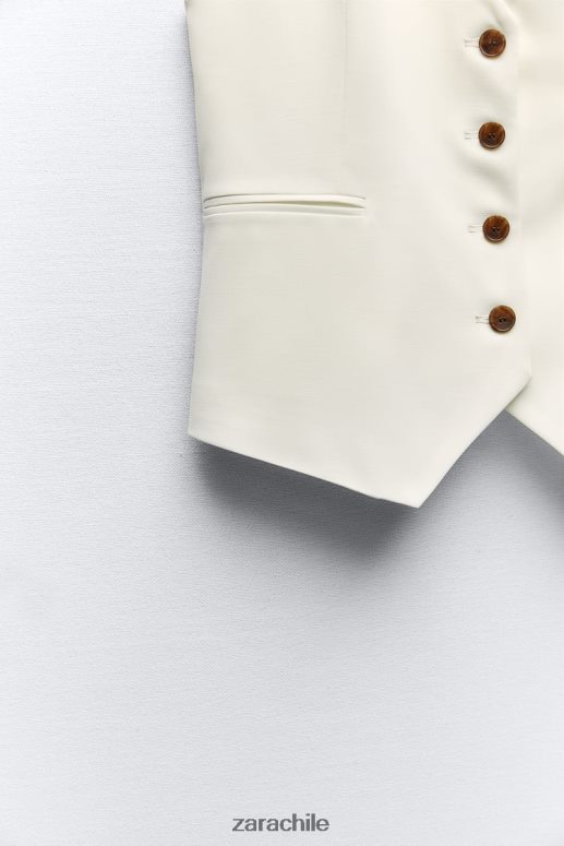 ropa cl Zara mujer chaleco a medida crudo JJ06N4153