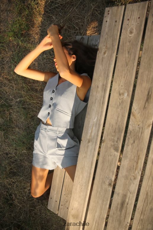 ropa cl Zara mujer chaleco a medida gris JJ06N4139