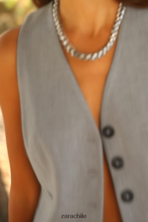 ropa cl Zara mujer chaleco a medida gris JJ06N4139