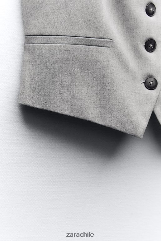 ropa cl Zara mujer chaleco a medida gris JJ06N4139