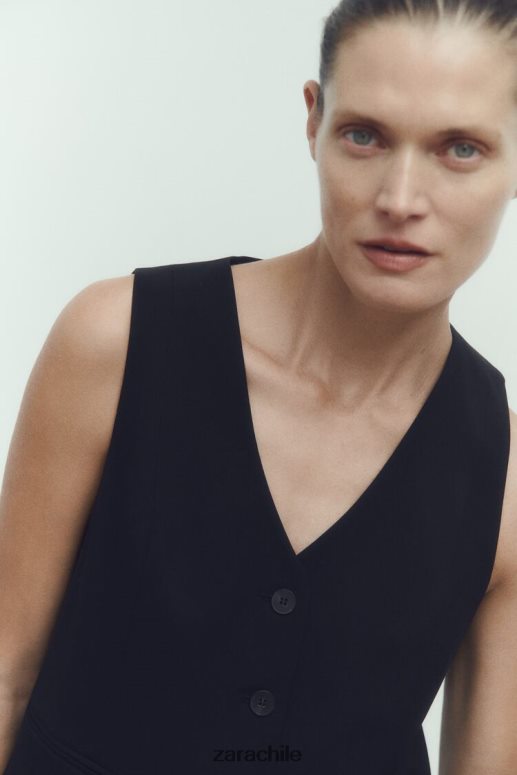 ropa cl Zara mujer chaleco a medida negro JJ06N4145