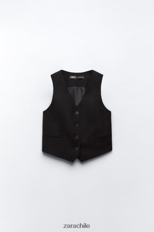 ropa cl Zara mujer chaleco a medida negro JJ06N4145