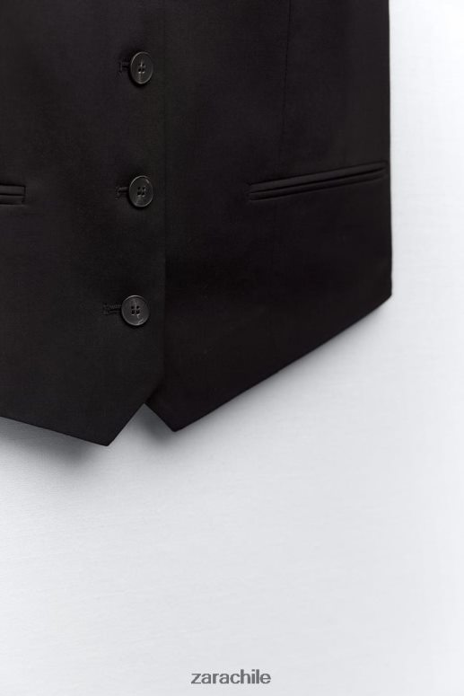 ropa cl Zara mujer chaleco a medida negro JJ06N4145