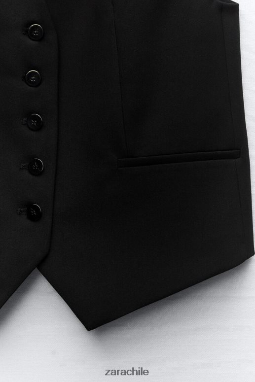 ropa cl Zara mujer chaleco a medida negro JJ06N4158