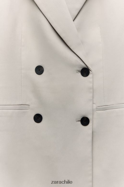 ropa cl Zara mujer chaleco cruzado arena JJ06N4187