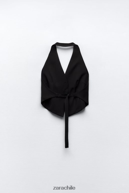 ropa cl Zara mujer chaleco halter con espalda abierta negro JJ06N4149