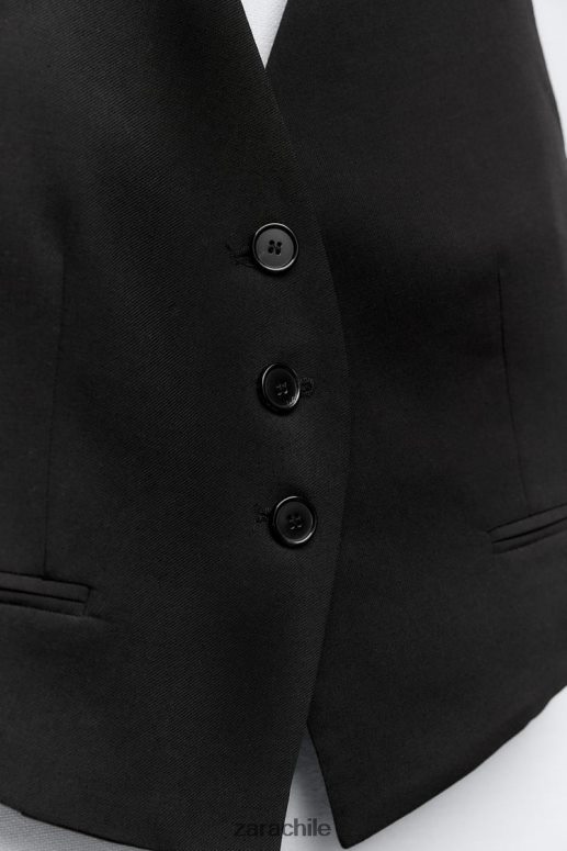 ropa cl Zara mujer chaleco halter con espalda abierta negro JJ06N4149